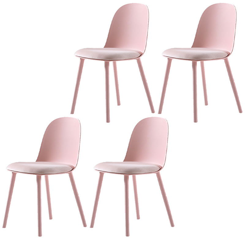 16'' Wide Dining Side Chairs Modern Plastic Indoor-Outdoor Solid Back Chair