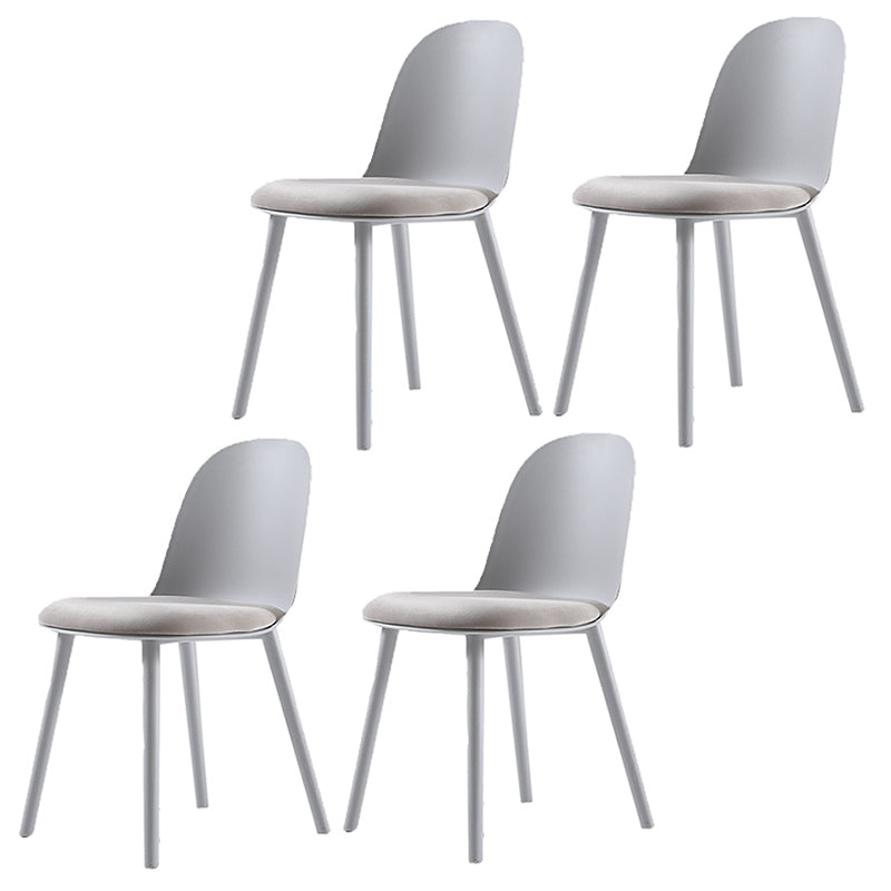 16'' Wide Dining Side Chairs Modern Plastic Indoor-Outdoor Solid Back Chair