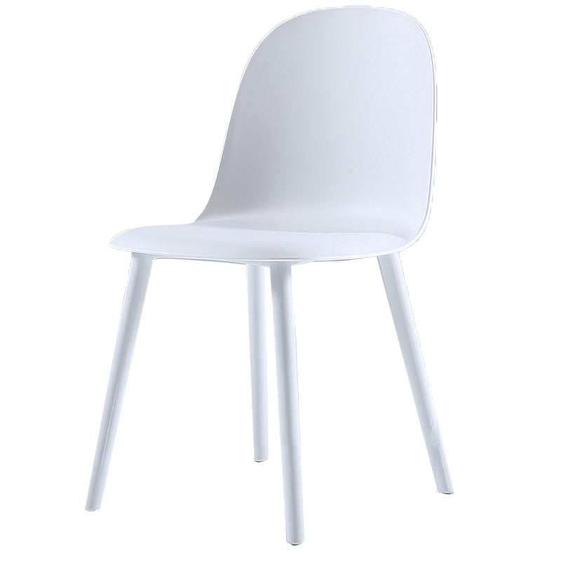 16'' Wide Dining Side Chairs Modern Plastic Indoor-Outdoor Solid Back Chair