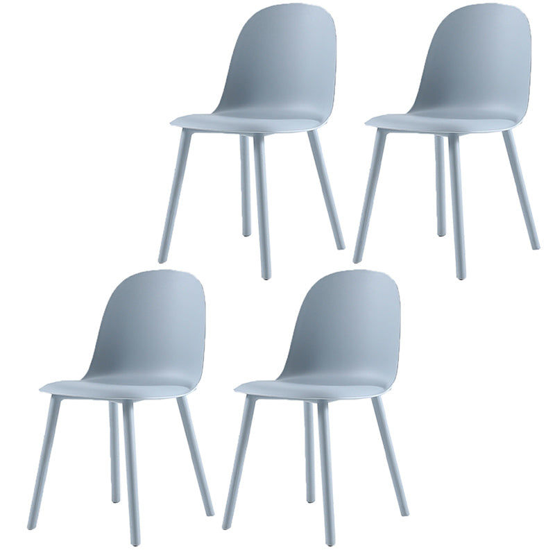 16'' Wide Dining Side Chairs Modern Plastic Indoor-Outdoor Solid Back Chair