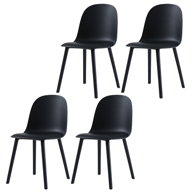 16'' Wide Dining Side Chairs Modern Plastic Indoor-Outdoor Solid Back Chair