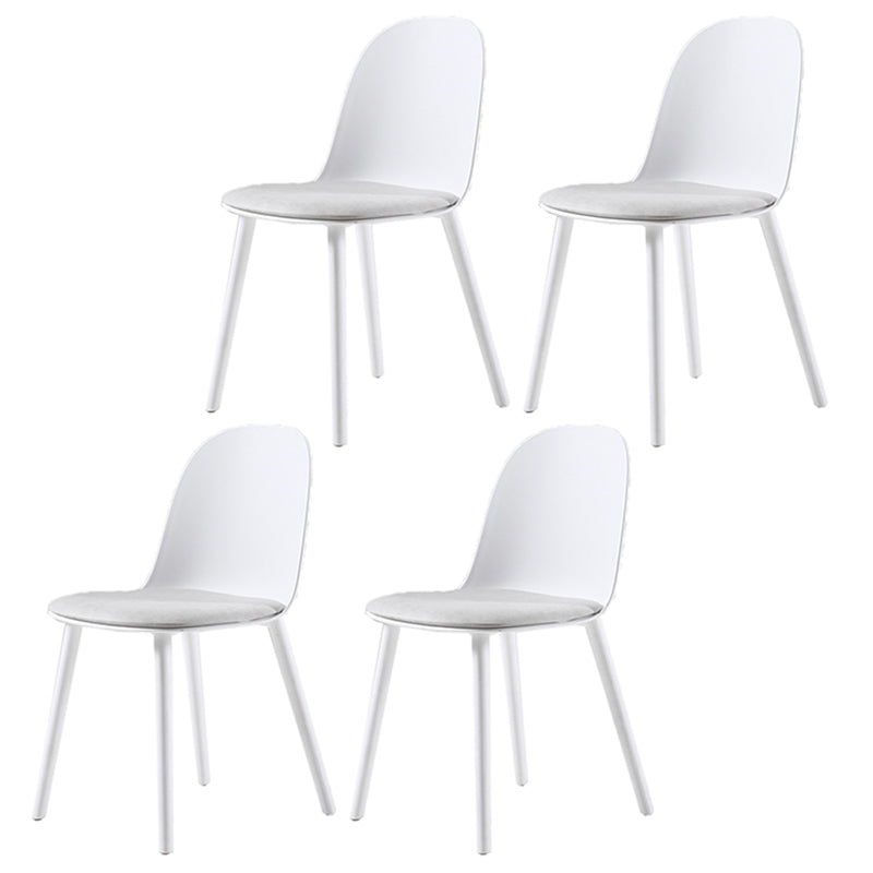 16'' Wide Dining Side Chairs Modern Plastic Indoor-Outdoor Solid Back Chair