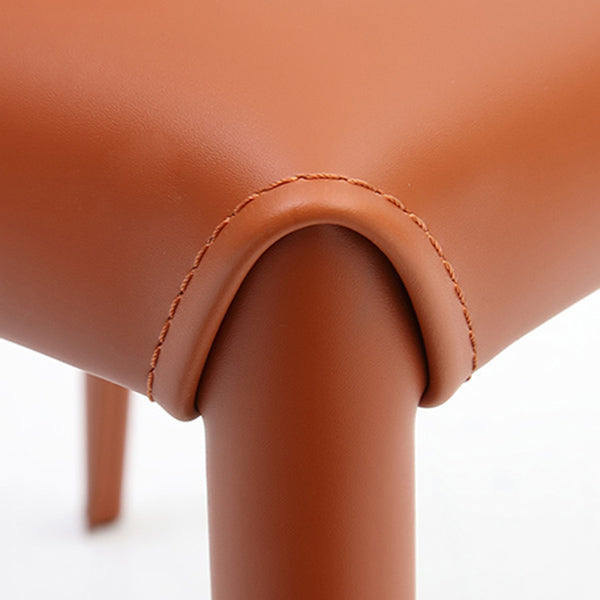 Leather Contemporary Style Chair Home Side Dining Room Chair with Metal Legs