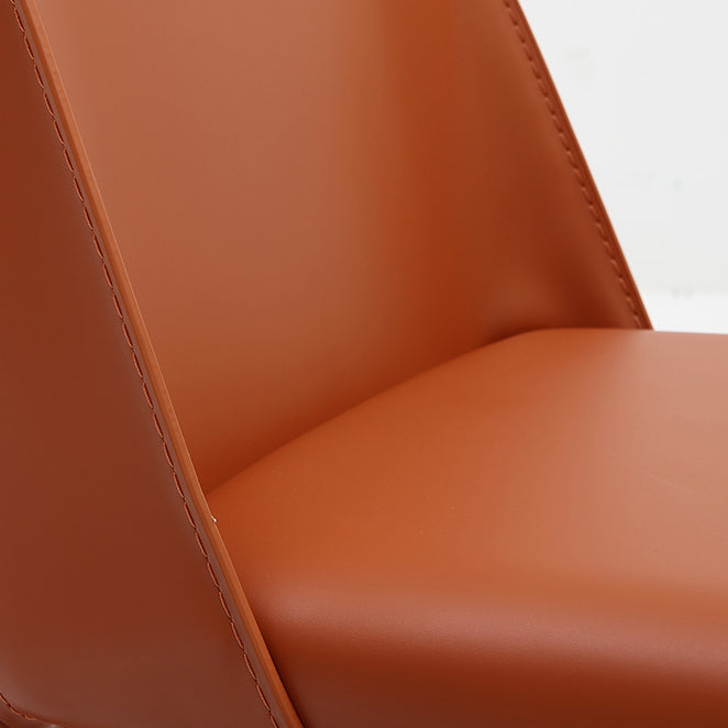 Leather Contemporary Style Chair Home Side Dining Room Chair with Metal Legs
