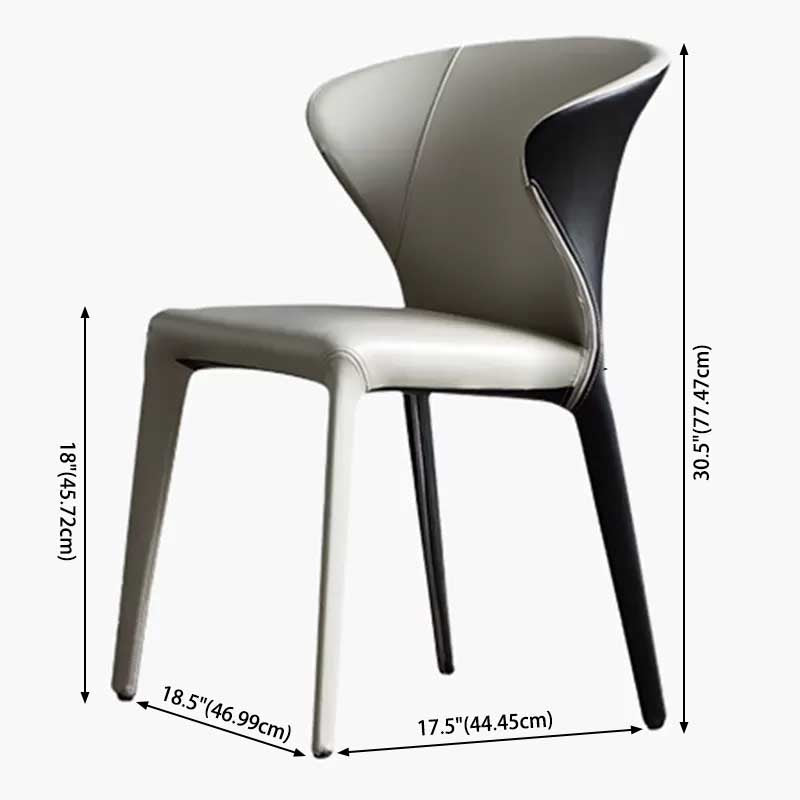 Chaise de salle à manger contemporaine, chaise d'appoint à oreilles avec 4 pieds en métal pour un usage domestique
