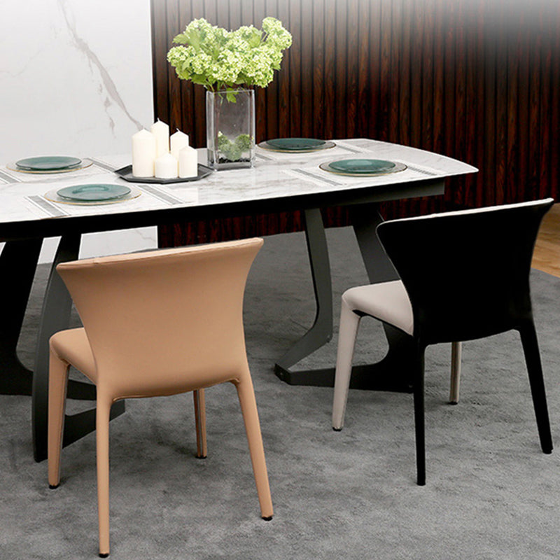 Chaise de salle à manger contemporaine, chaise d'appoint à oreilles avec 4 pieds en métal pour un usage domestique
