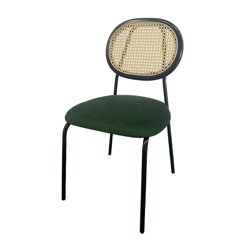 Upholstered Armless Dining Chairs Open Back Side Chair with Metal Legs