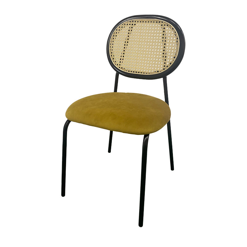 Upholstered Armless Dining Chairs Open Back Side Chair with Metal Legs