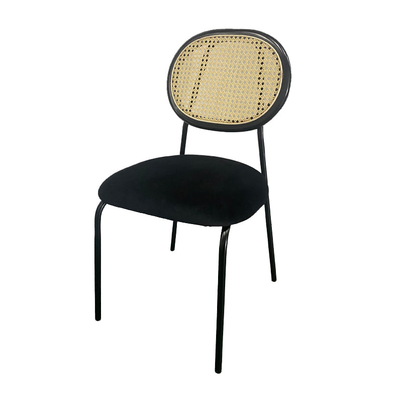 Upholstered Armless Dining Chairs Open Back Side Chair with Metal Legs