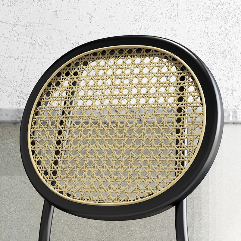 Upholstered Armless Dining Chairs Open Back Side Chair with Metal Legs