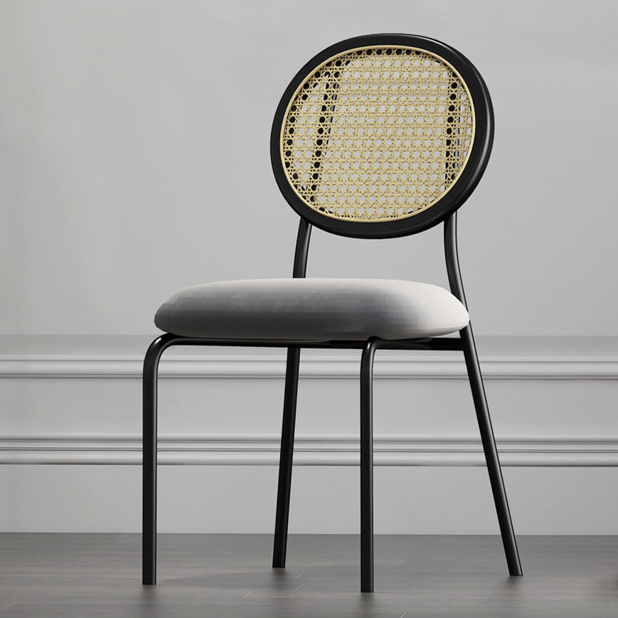 Upholstered Armless Dining Chairs Open Back Side Chair with Metal Legs