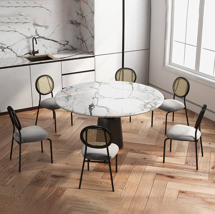 Upholstered Armless Dining Chairs Open Back Side Chair with Metal Legs