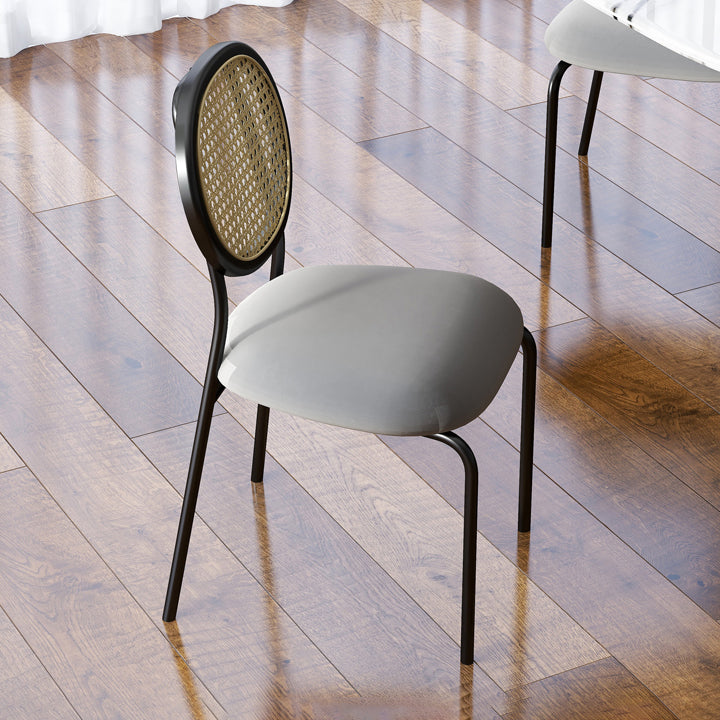 Upholstered Armless Dining Chairs Open Back Side Chair with Metal Legs