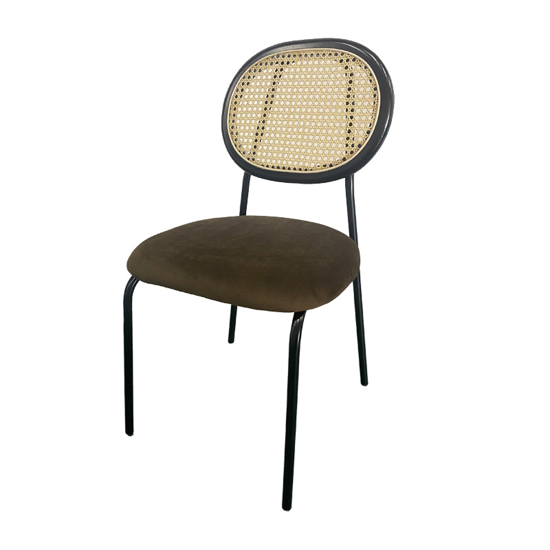 Upholstered Armless Dining Chairs Open Back Side Chair with Metal Legs