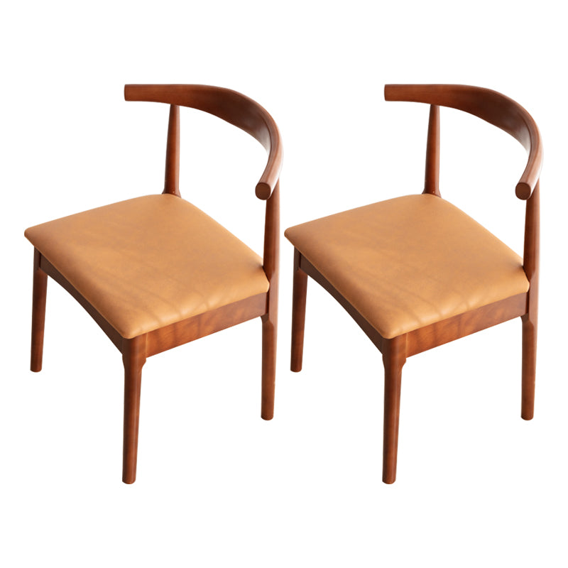 Scandinavian Dining Chair 17'' Wide Wood Dining Side Chair with Open Back for Home Use