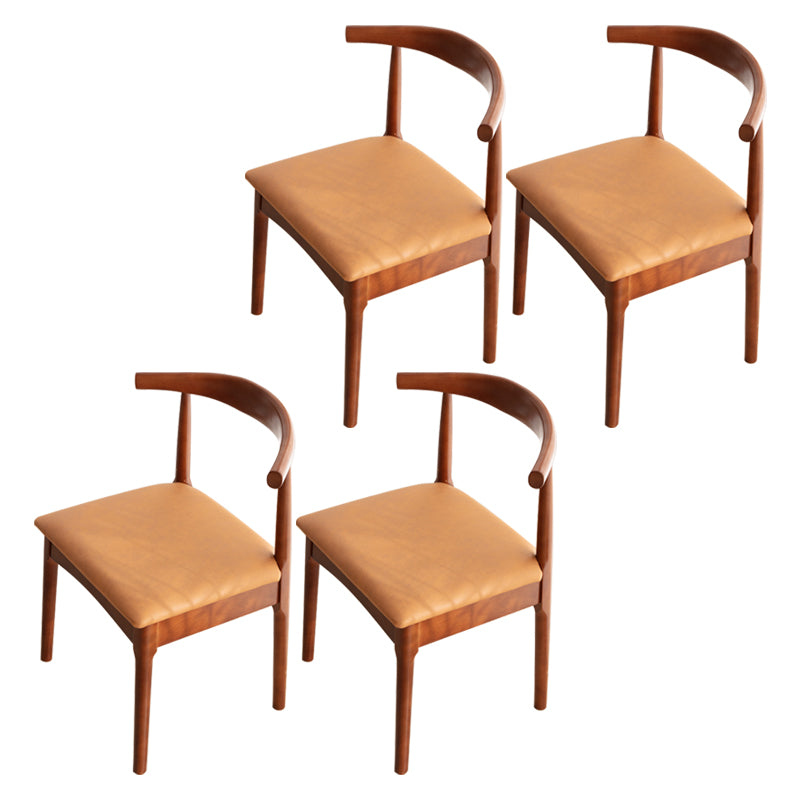 Scandinavian Dining Chair 17'' Wide Wood Dining Side Chair with Open Back for Home Use