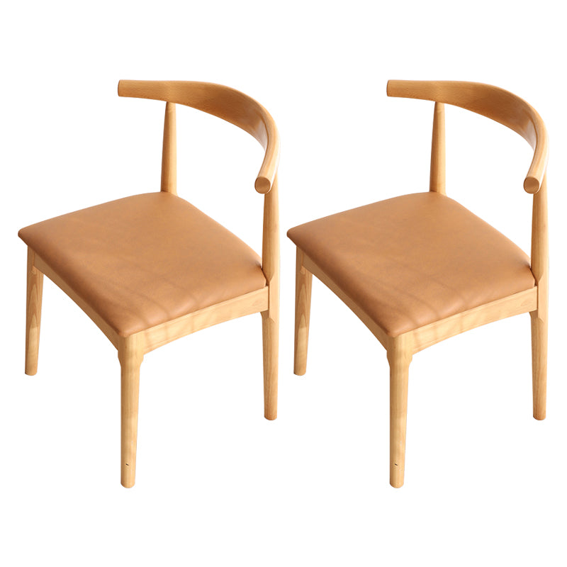 Scandinavian Dining Chair 17'' Wide Wood Dining Side Chair with Open Back for Home Use