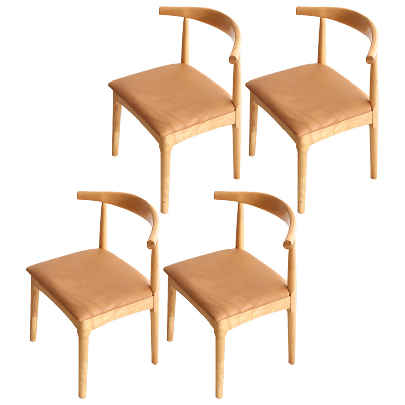 Scandinavian Dining Chair 17'' Wide Wood Dining Side Chair with Open Back for Home Use