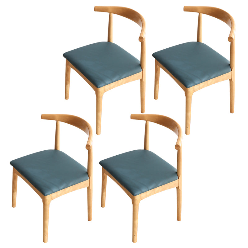 Scandinavian Dining Chair 17'' Wide Wood Dining Side Chair with Open Back for Home Use