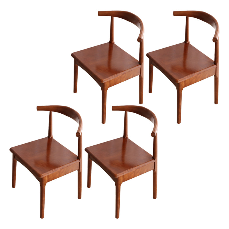 Scandinavian Dining Chair 17'' Wide Wood Dining Side Chair with Open Back for Home Use