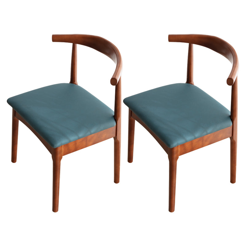 Scandinavian Dining Chair 17'' Wide Wood Dining Side Chair with Open Back for Home Use