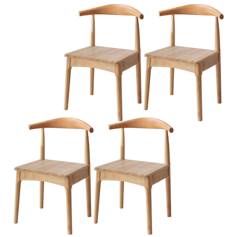 Scandinavian Dining Chair 17'' Wide Wood Dining Side Chair with Open Back for Home Use