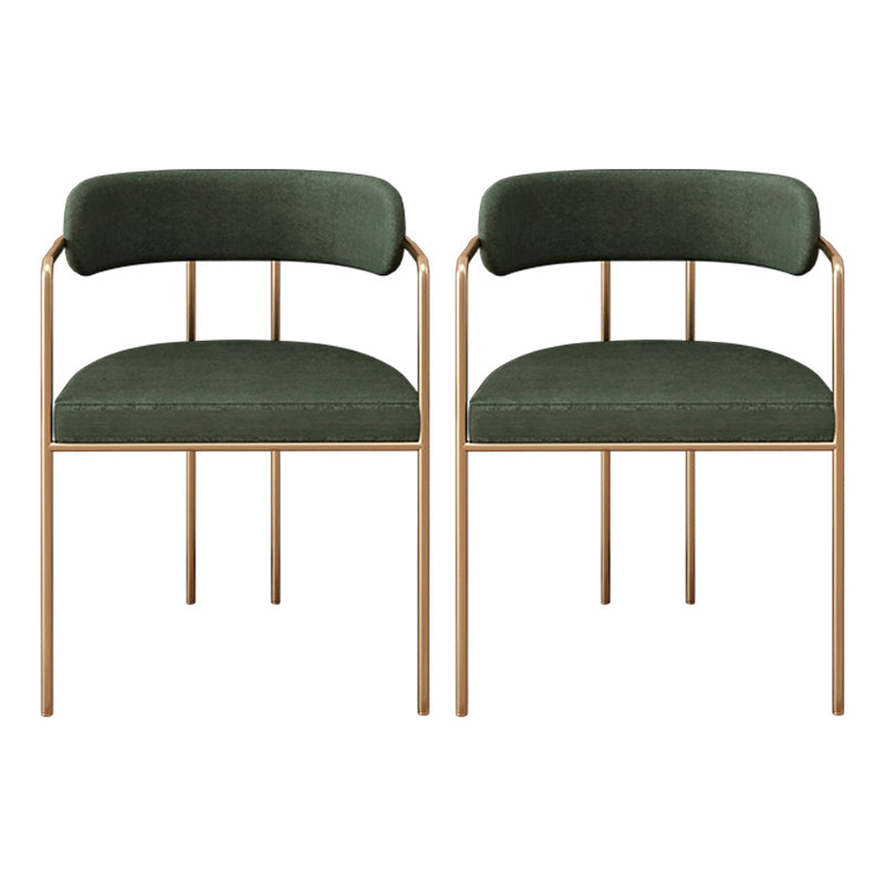 Contemporary Kitchen Dining Arm Chair Mental Opening Back Dining Arm Chair