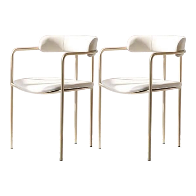 Contemporary Kitchen Dining Arm Chair Mental Opening Back Dining Arm Chair