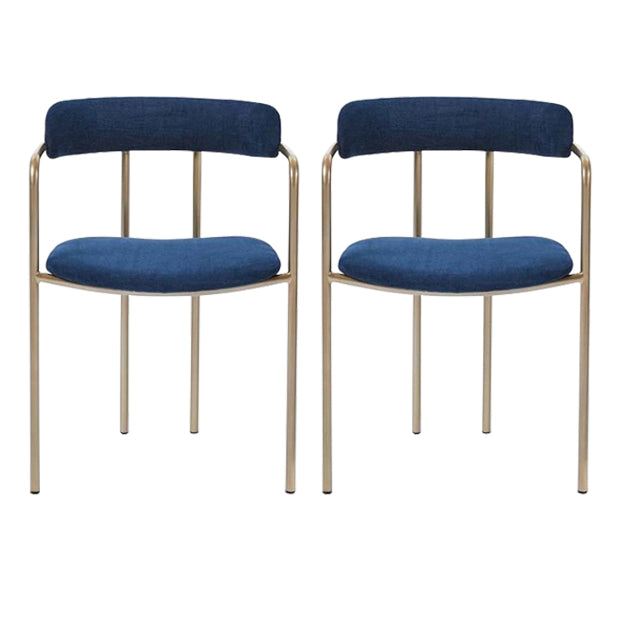 Contemporary Kitchen Dining Arm Chair Mental Opening Back Dining Arm Chair