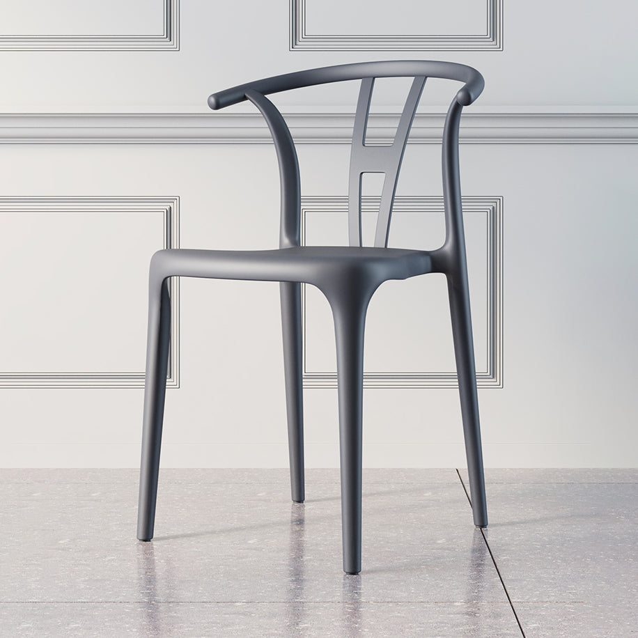 Plastic Side Chair Contemporary Style Multicolor Armless Chair for Dining Room