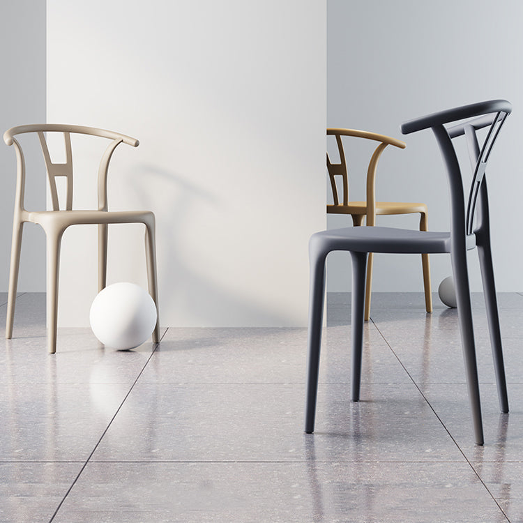 Plastic Side Chair Contemporary Style Multicolor Armless Chair for Dining Room