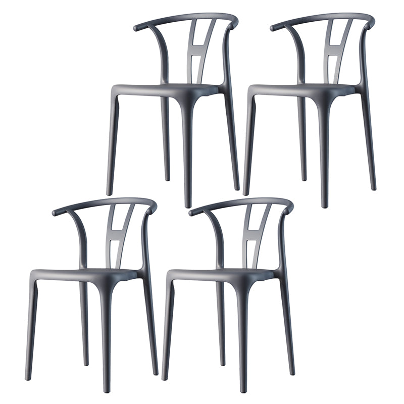 Plastic Side Chair Contemporary Style Multicolor Armless Chair for Dining Room