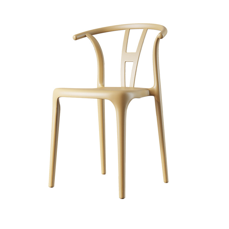 Chaise d'appoint en plastique, chaise sans accoudoirs multicolore de style contemporain pour salle à manger