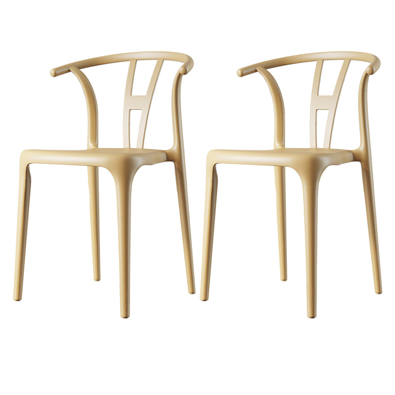 Plastic Side Chair Contemporary Style Multicolor Armless Chair for Dining Room