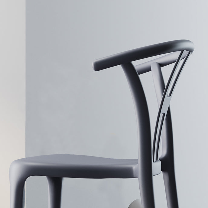Plastic Side Chair Contemporary Style Multicolor Armless Chair for Dining Room