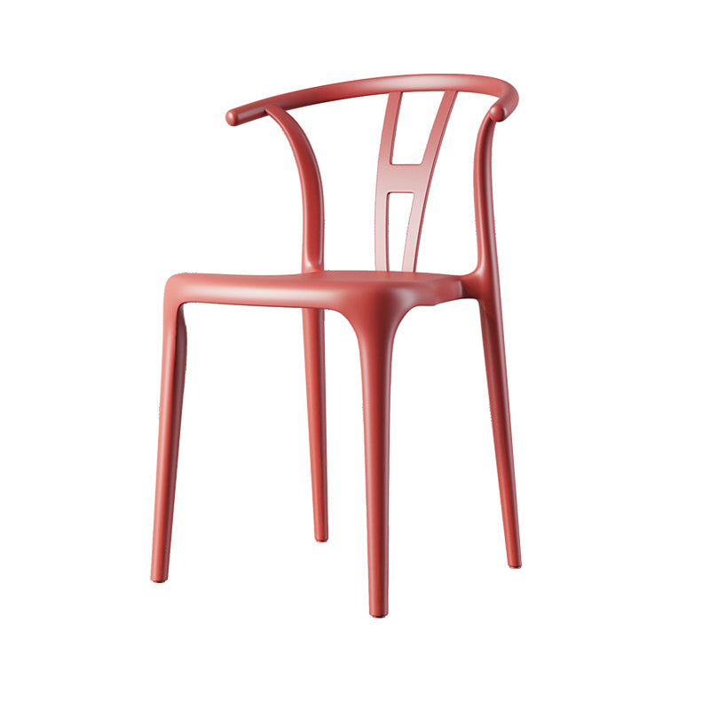 Plastic Side Chair Contemporary Style Multicolor Armless Chair for Dining Room