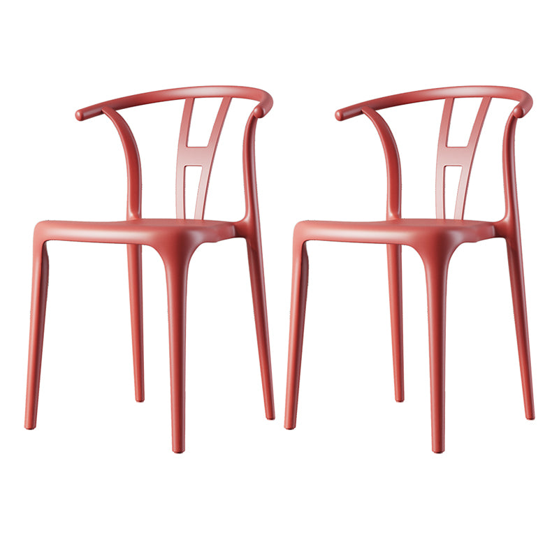 Plastic Side Chair Contemporary Style Multicolor Armless Chair for Dining Room