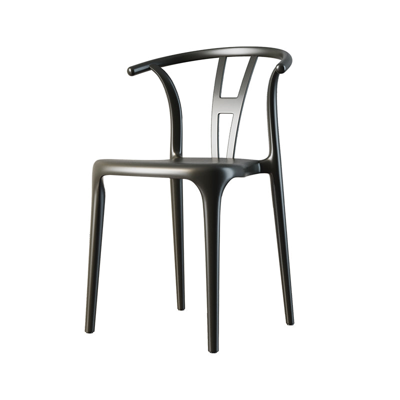 Chaise d'appoint en plastique, chaise sans accoudoirs multicolore de style contemporain pour salle à manger