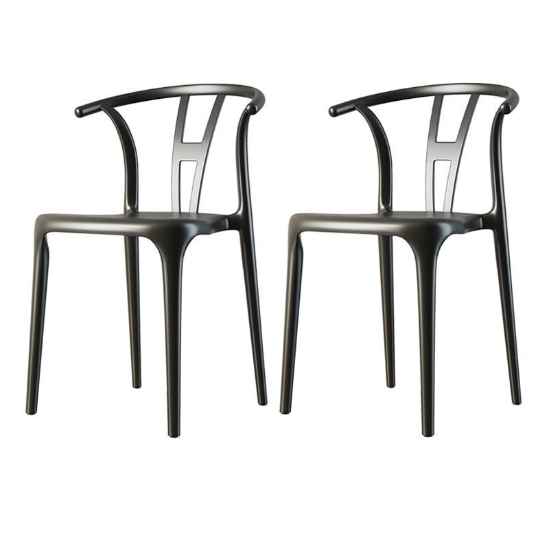Plastic Side Chair Contemporary Style Multicolor Armless Chair for Dining Room