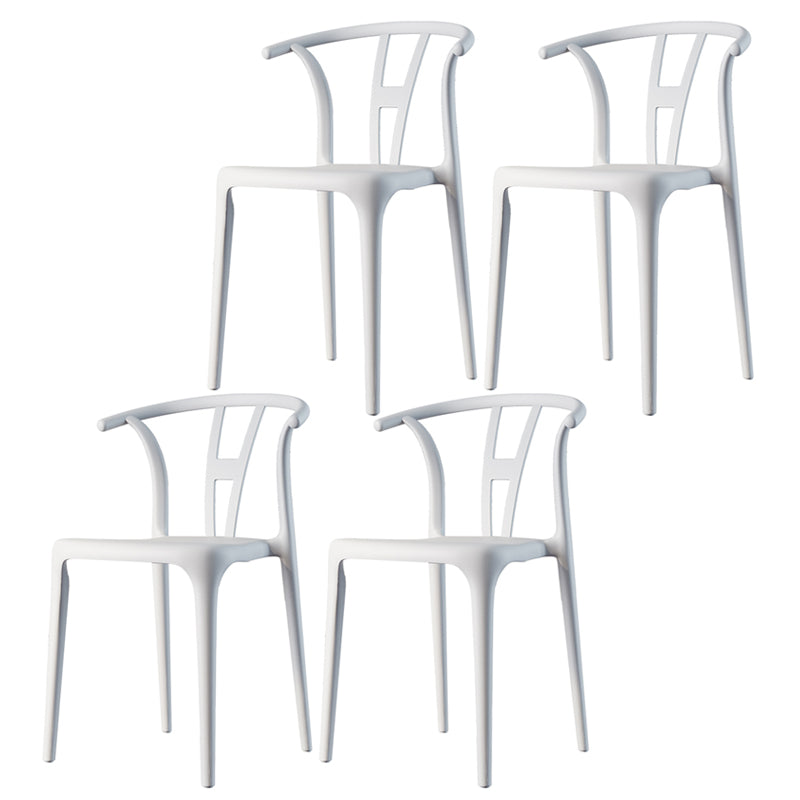 Plastic Side Chair Contemporary Style Multicolor Armless Chair for Dining Room