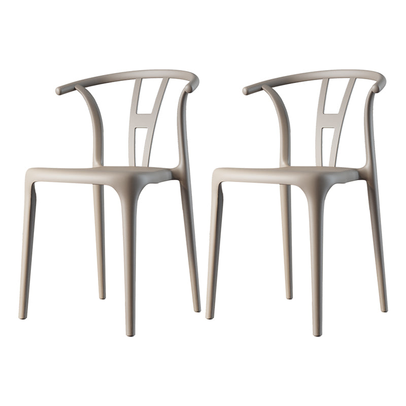 Plastic Side Chair Contemporary Style Multicolor Armless Chair for Dining Room