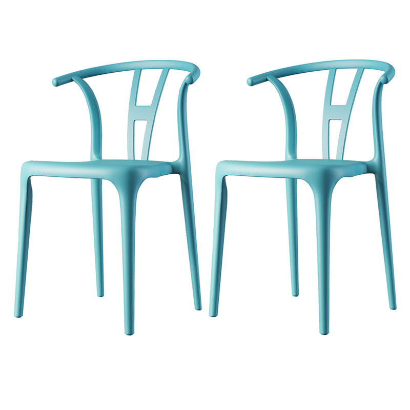 Plastic Side Chair Contemporary Style Multicolor Armless Chair for Dining Room