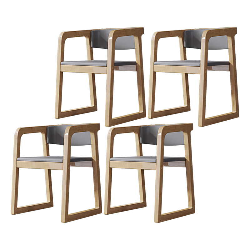 Wood Contemporary Style Indoor with Arm Chair Open Back Dining Side Chairs