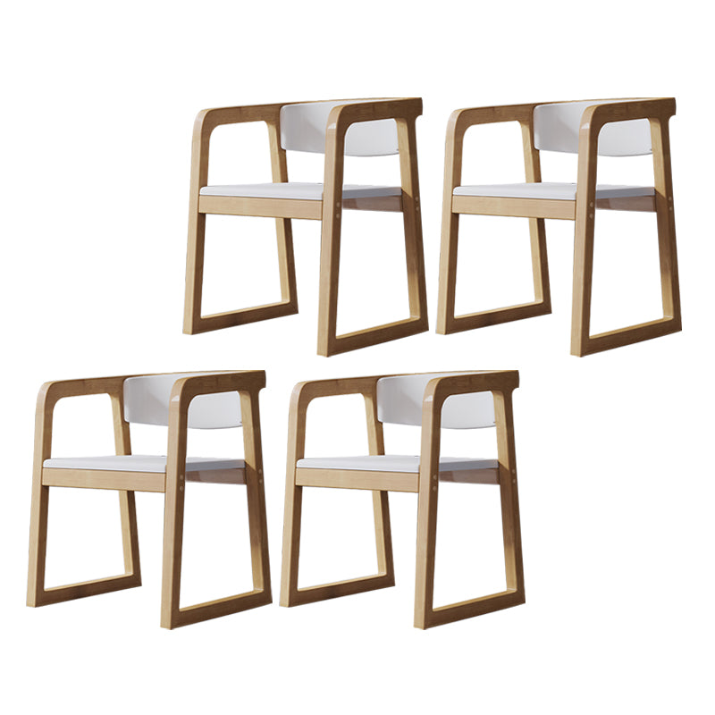 Wood Contemporary Style Indoor with Arm Chair Open Back Dining Side Chairs