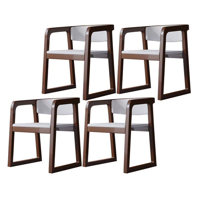 Wood Contemporary Style Indoor with Arm Chair Open Back Dining Side Chairs