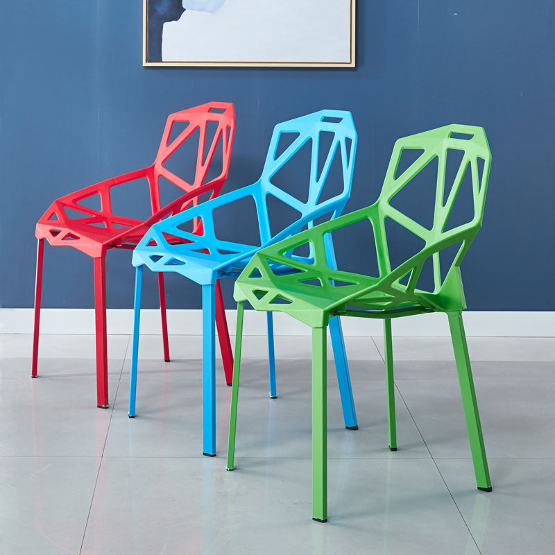 Chaise d'appoint scandinave pour maison, nid d'oiseau, dossier croisé, chaise de salle à manger en plastique