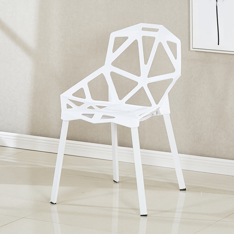 Chaise d'appoint scandinave pour maison, nid d'oiseau, dossier croisé, chaise de salle à manger en plastique