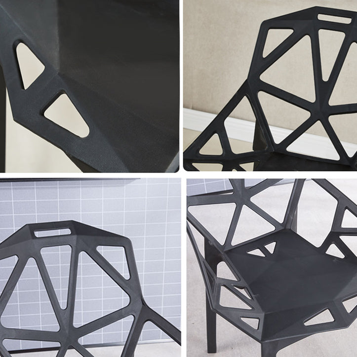 Chaise d'appoint scandinave pour maison, nid d'oiseau, dossier croisé, chaise de salle à manger en plastique