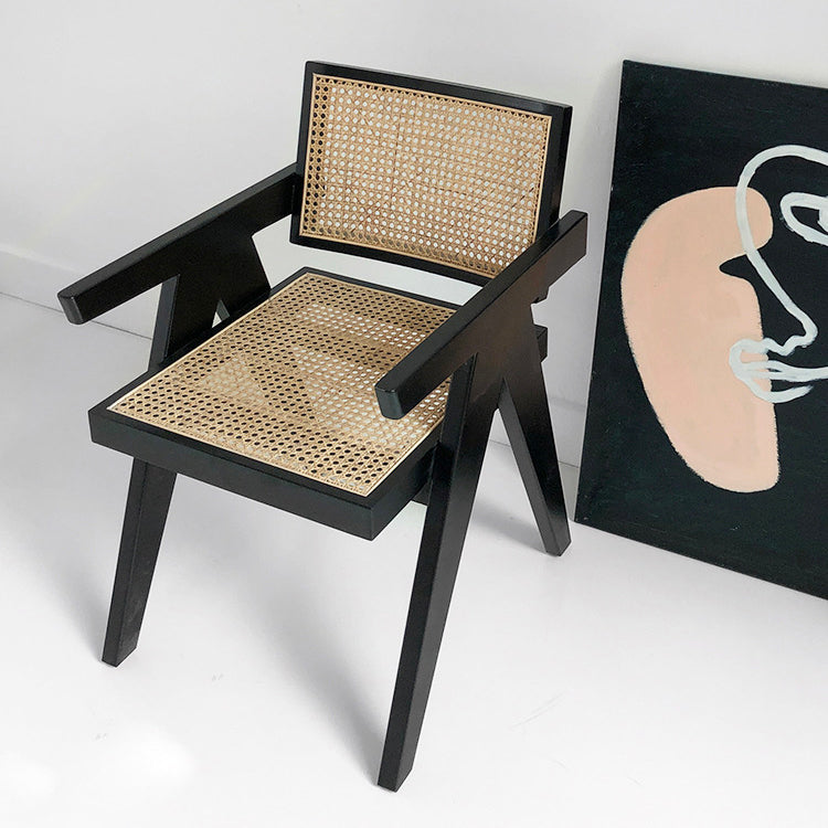 Contemporary Dining Room Chair 20'' Wide Open Arm Chair with 4 Wood Legs for Home Use