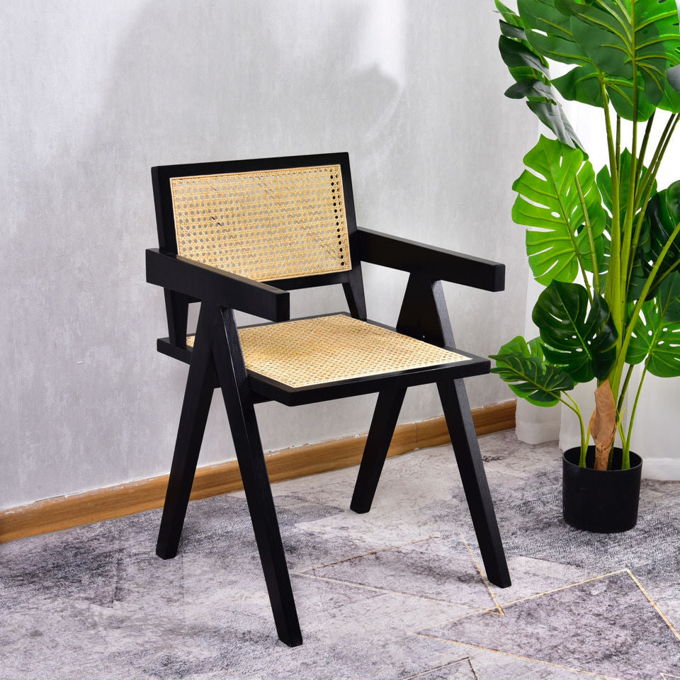 Contemporary Dining Room Chair 20'' Wide Open Arm Chair with 4 Wood Legs for Home Use